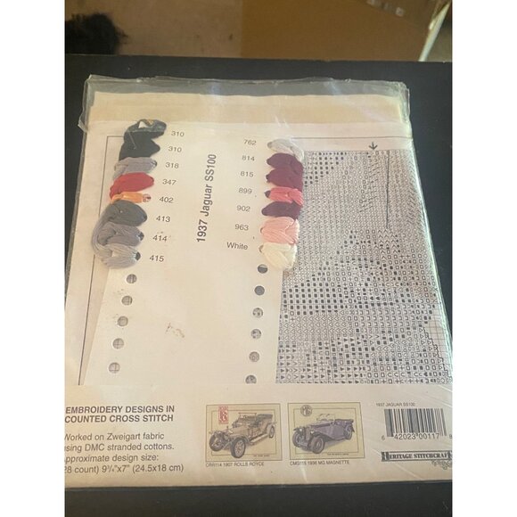 Heritage Classics Stitchcr1937 JAGUAR SS100 Vehicle Car Counted Cross Stitch Kit - Picture 4 of 6